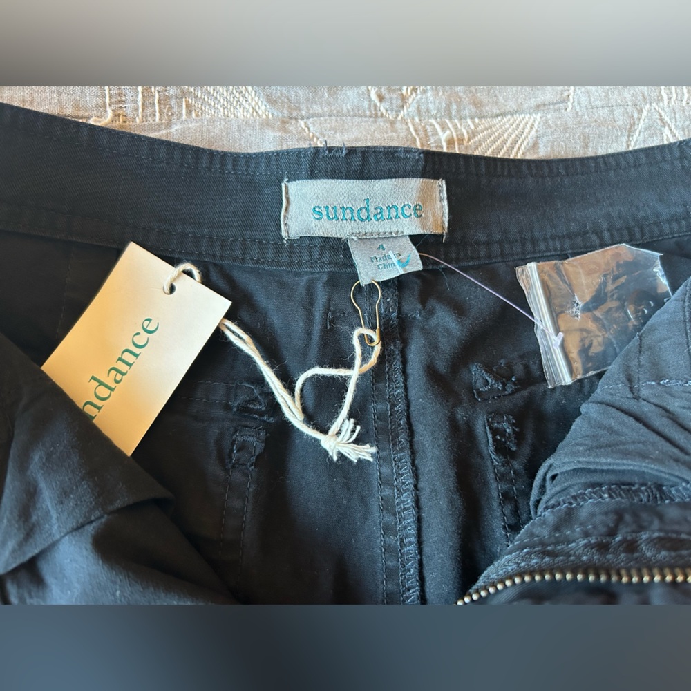 Sundance NWT Botanical Cargo Embroidered Pants